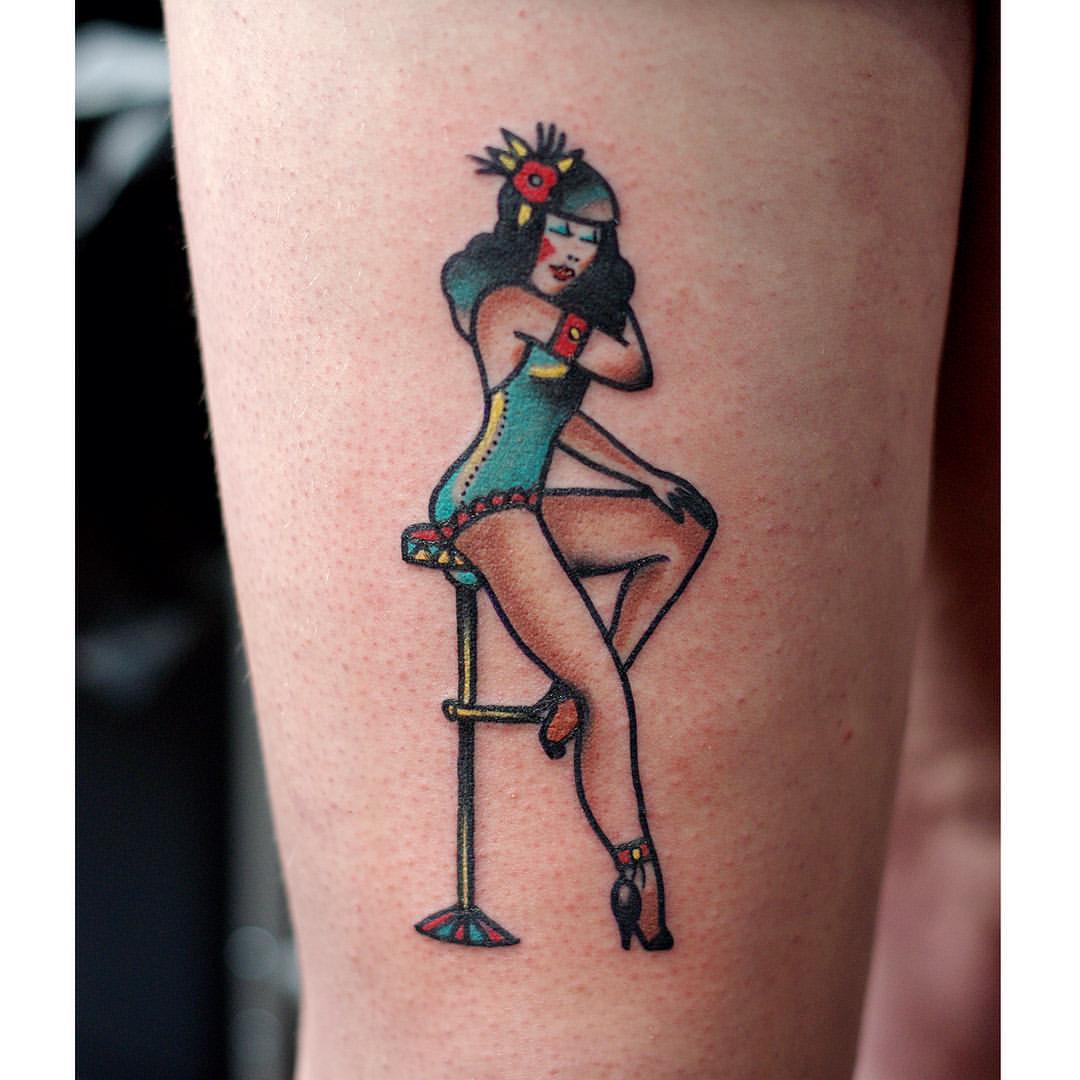 Classic tattoo of a lady