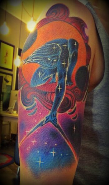 Colorful abstract sleeve tattoo