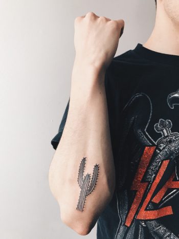Cool cactus tattoo on the forearm