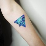 Cosmic landscape triangle tattoo