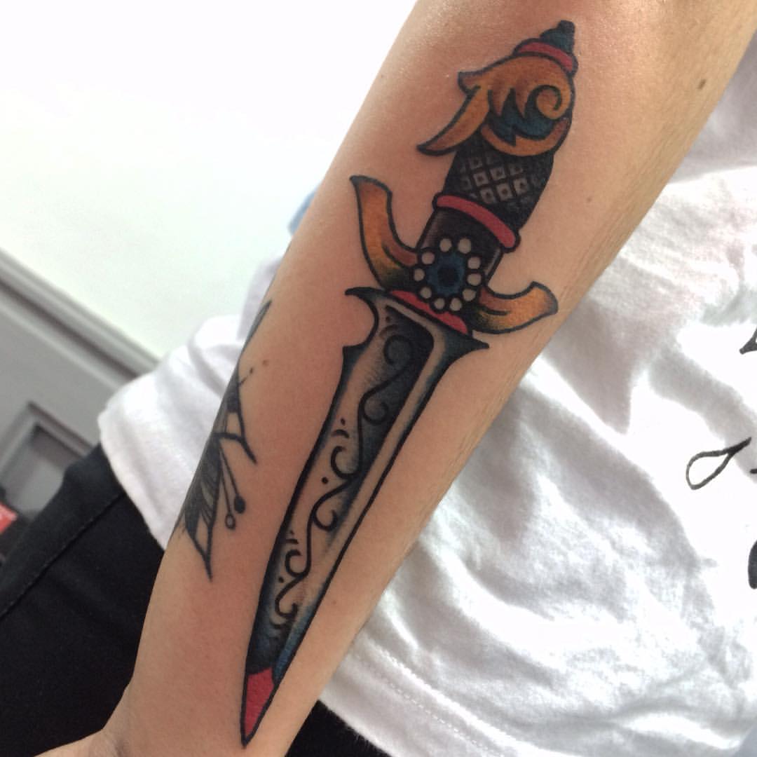 Dagger Tattoo Forearm