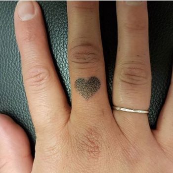 Dot work small heart tattoo
