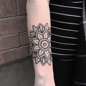 Dotwork black mandala