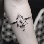 Dotwork geometric armband tattoo