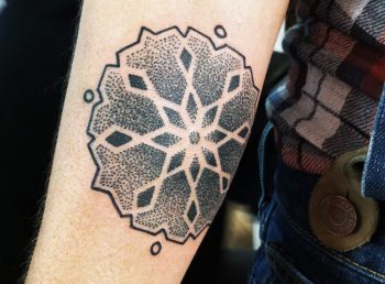 Dotwork geometric pattern on the arm