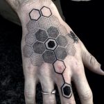 Dotwork honeycomb tattoo