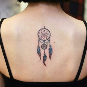 Dreamcatcher tattoo on the back