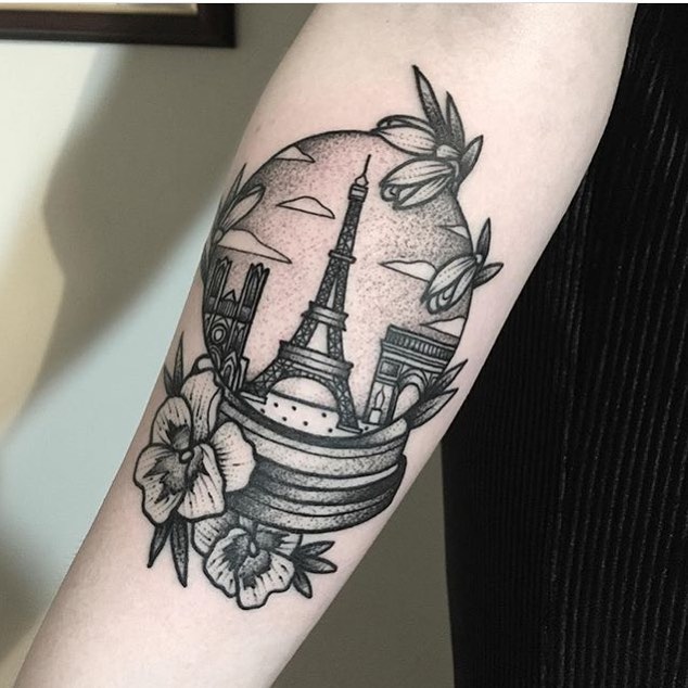 Eiffel tower tattoo