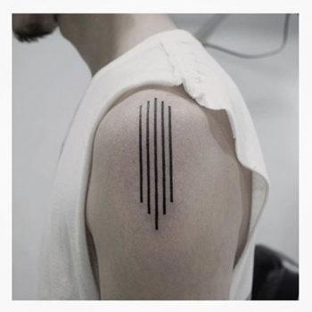 Five black lines tattoo