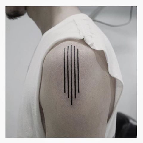 Five black lines tattoo