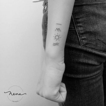 Five elements tattoo on the forearm