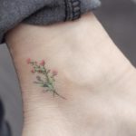 Floral tattoo on the ankle