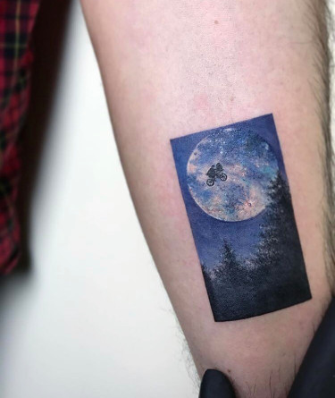 Full moon tattoo