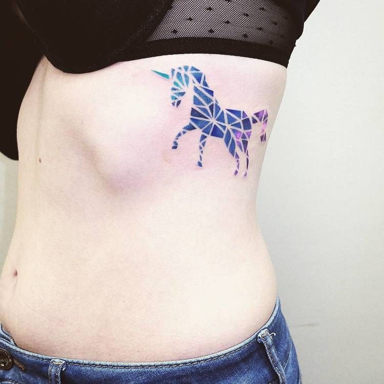 Geometric Watercolor Unicorn Tattoo Tattoogrid