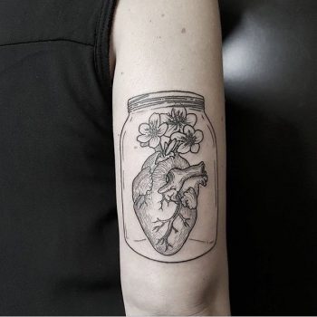 Heart in a jar tattoo