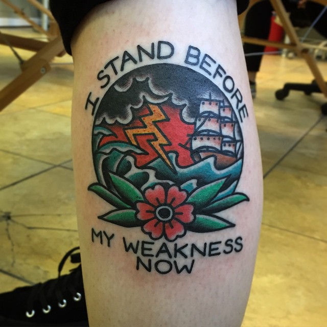 I stand before my weakness now tattoo