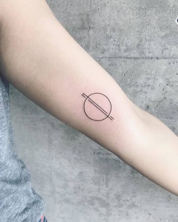 Minimal saturn symbol tattoo