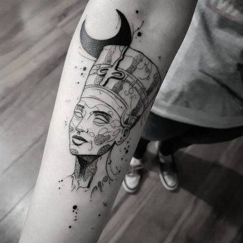 Nefertiti tattoo on the arm