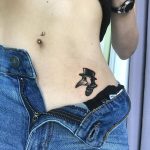 Plague doctor tattoo on the hip