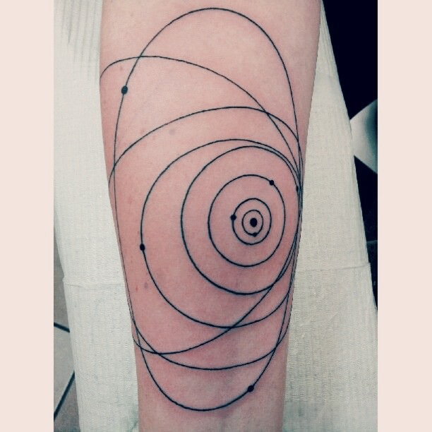 Planets orbits tattoo