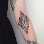 Roses in a rhombus tattoo