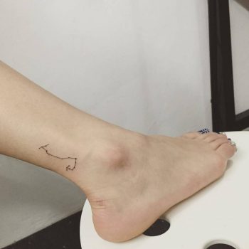 Scorpio constellation tattoo on the ankle