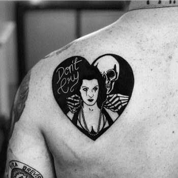 Skeleton and girl tattoo