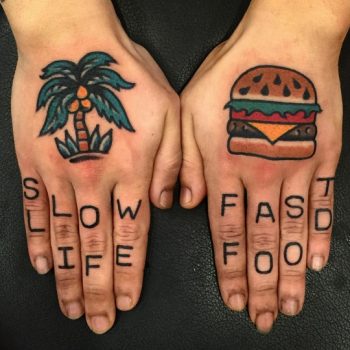 Slow life fast food tattoo
