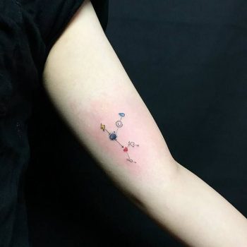 Aquarius constellation tattoo on the back - Tattoogrid.net