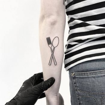 Spoon and fork tattoo