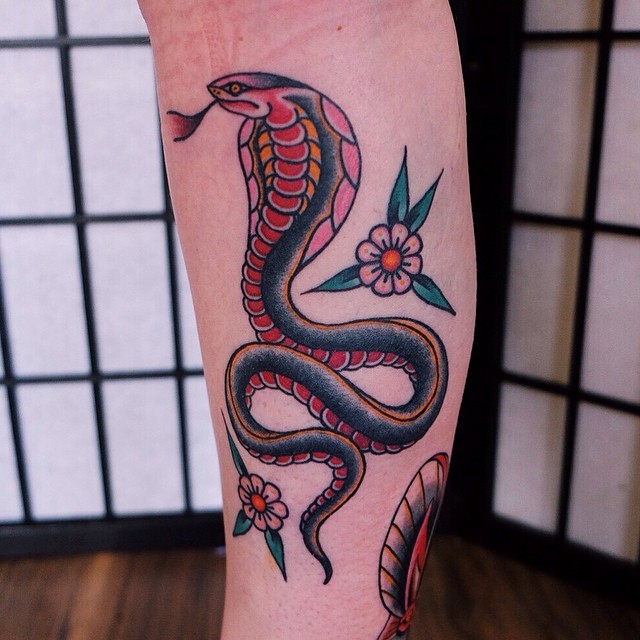 Black and Gray Cobra Snake Best Temporary Tattoos| WannaBeInk.com
