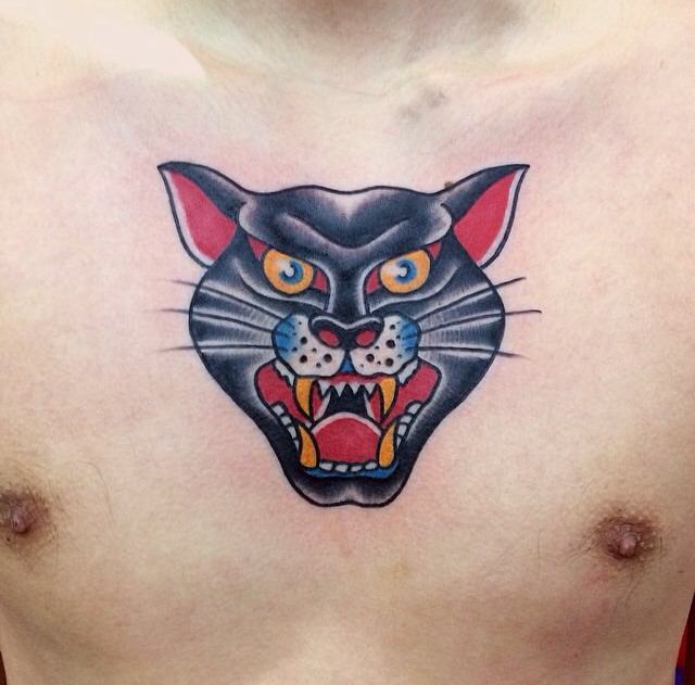 Fresh panther across the chest thanks Johann Ingemar at lighthouse tattoo  in Sydney Australia appreciate it. : r/traditionaltattoos