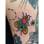 Traditional small bee tattoo