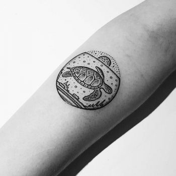 Turtle tattoo on the arm
