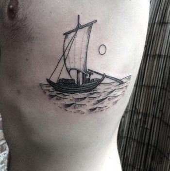 Viking ship tattoo