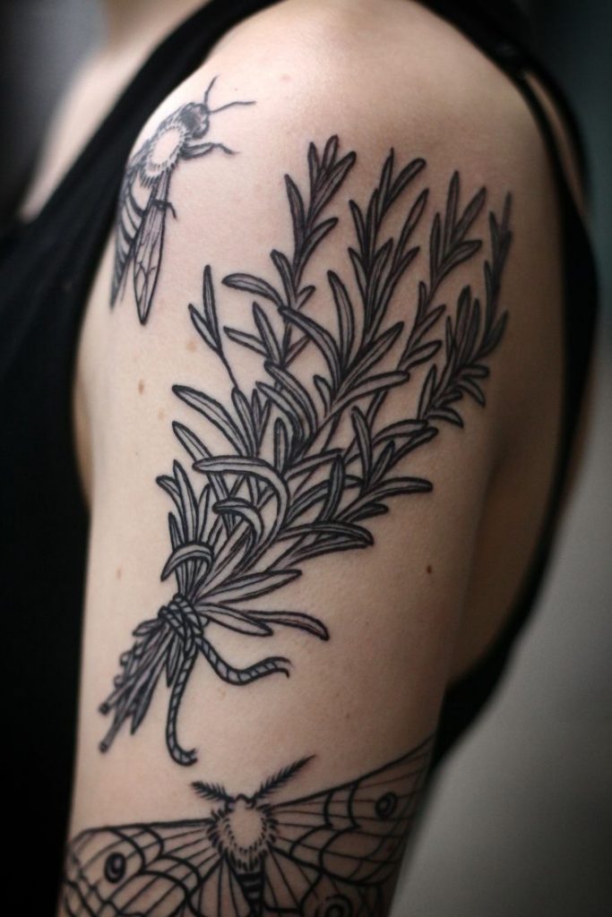 Wildflower bouquet tattoo on the arm