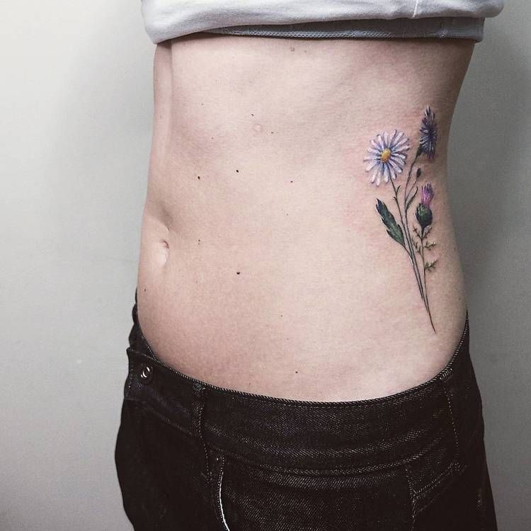 Wildflowers tattoo on the left side