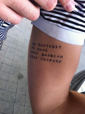 No bullshit tattoo