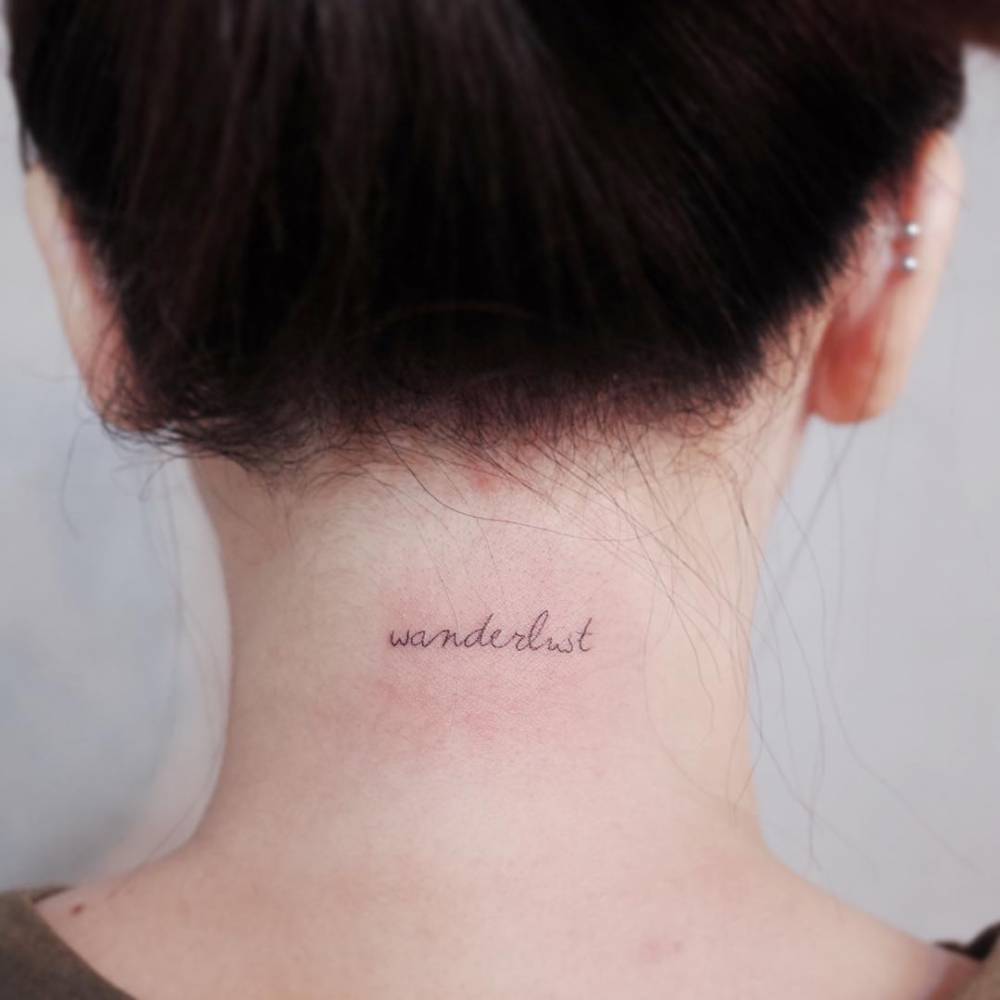 Wanderlust Mountain Temporary Tattoo Sticker - OhMyTat