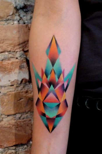 Abstract colorful geometric tattoo