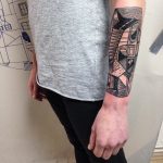 Abstract cubism style tattoo