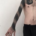 Abstract geometric pattern full sleeve tattoo