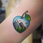 Apple landscape tattoo