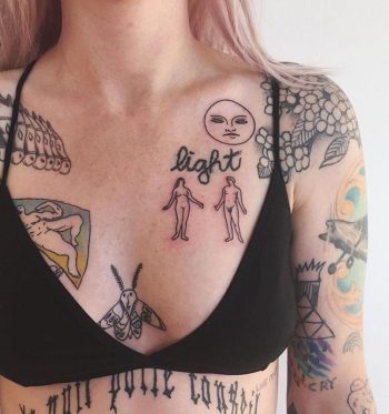 Beautiful tattoos all over the top