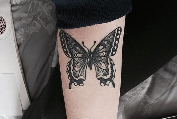 Black beautiful butterfly tattoo