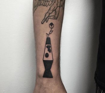 Black lava lamp tattoo