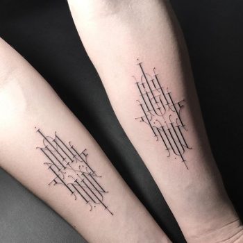 Black minimalist pattern tattoos