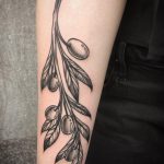 Black olive branch tattoo