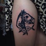 Blackwork horse tattoo