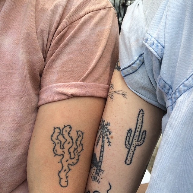 Cactus tattoos for best friends